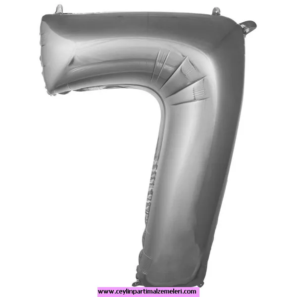 7 Rakam Gümüş Folyo Balon